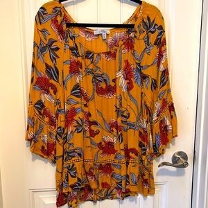 Multi color 3/4 sleeve blouse